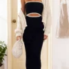 Women Strapless Knitted Dress
